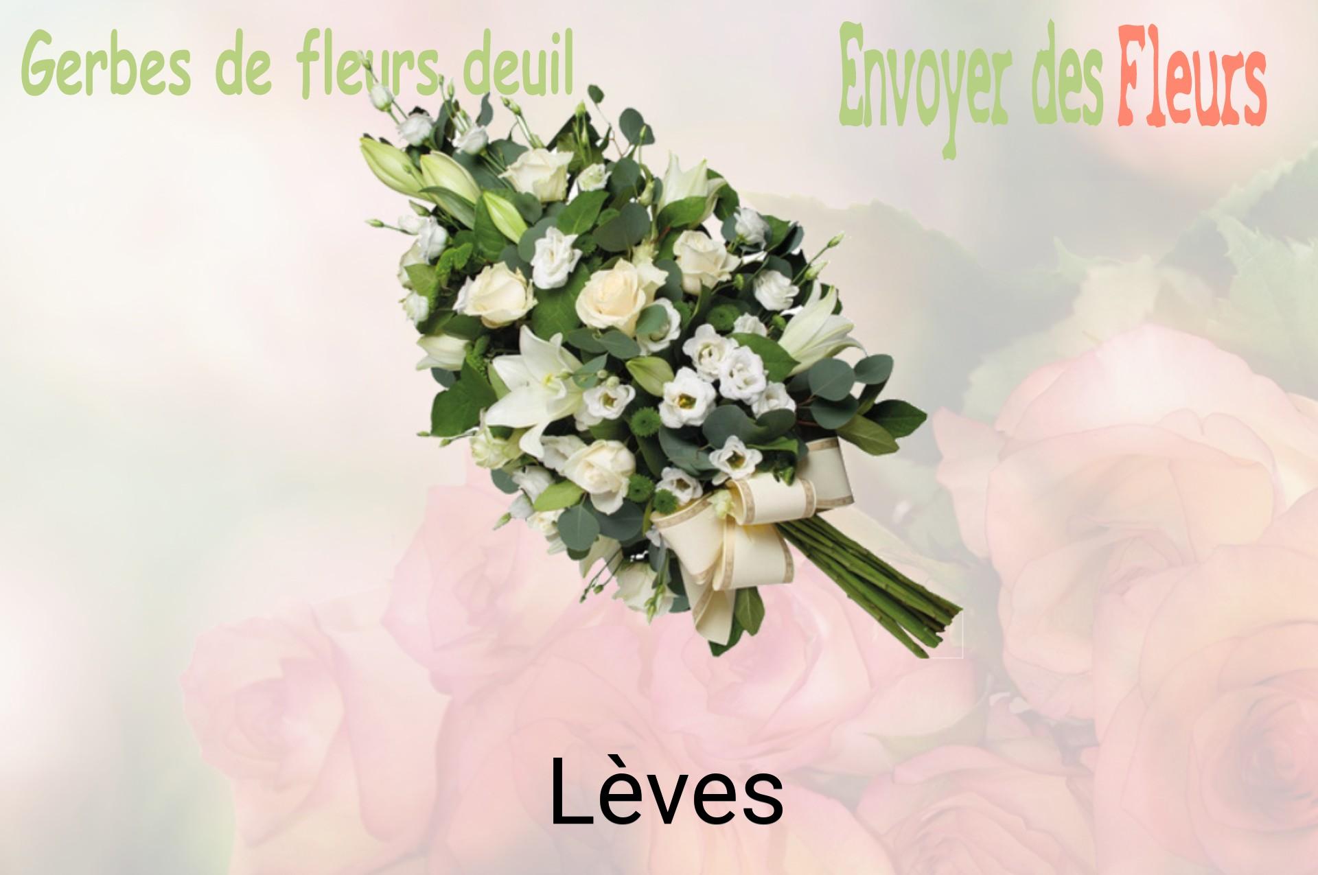 Gerbe de fleurs de deuil livrée à Lèves